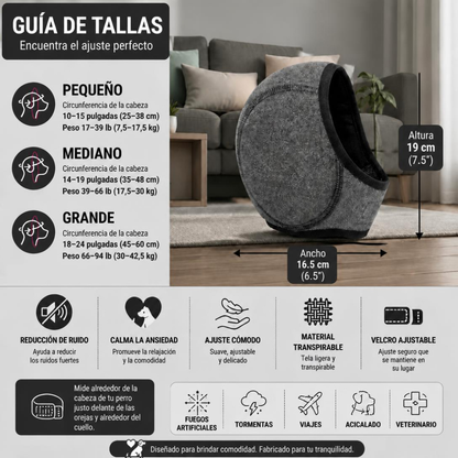 Rincón Peludo® | Protector Acústico Antiestrés para Perros